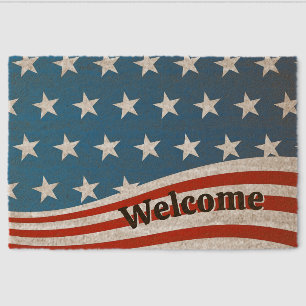 Patriotic Stars and Stripes Design Coir DoorMat Fiber Doormat