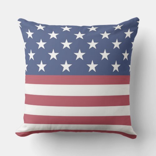 Patriotic Stars and Stripes Design Outdoor Pillow