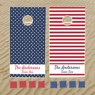 Patriotic Stars And Stripes Family Cornhole Set