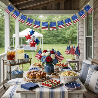 Patriotic Stars and Stripes Flag bunting banner