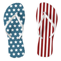 Patriotic Stars and Stripes Flip Flops