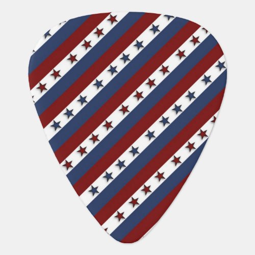 Patriotic Stars and Stripes Guitar Pick