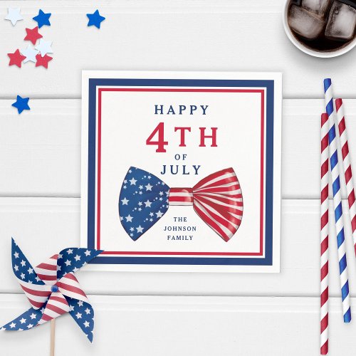Patriotic Stars And Stripes Happy 4th Of July Napkins