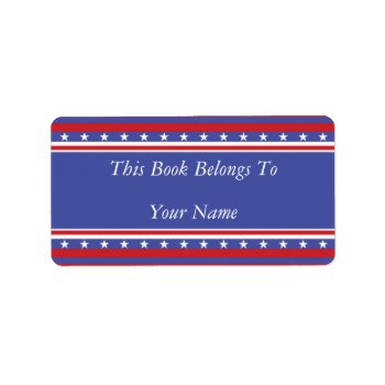 Patriotic Stars And Stripes Label by Brookelorren at Zazzle