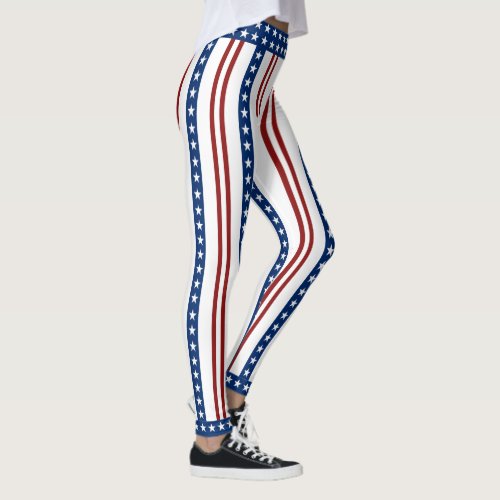 Patriotic Stars and Stripes Leggings - United States Stars and Stripes american flag leggings.