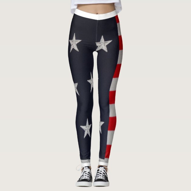 Patriotic Stars and Stripes Leggings 