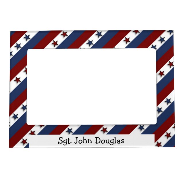 Patriotic Stars and Stripes Magnetic Picture Frame (Front)
