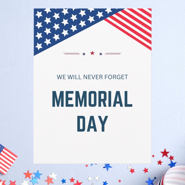 Patriotic Stars and Stripes Memorial Day Postcard (Creator Uploaded)