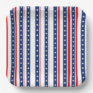 Patriotic Stars and Stripes  Paper Plates