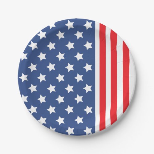 Patriotic stars and Stripes Paper Plates