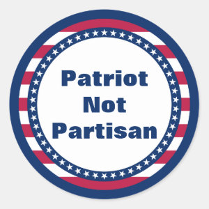 Patriotic Stars and Stripes Patriot Not Partisan Classic Round Sticker