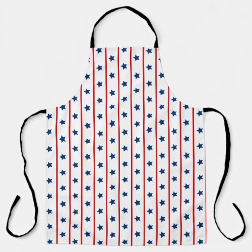 Patriotic stars and stripes pattern apron