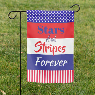 Patriotic Stars and Stripes Red White and Blue Garden Flag