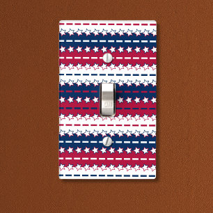 Patriotic - Stars and stripes - Red White Blue Light Switch Cover