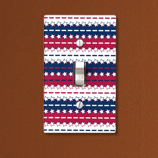 Patriotic - Stars and stripes - Red White Blue Light Switch Cover (Patriotic - Stars and stripes - Red White Blue Light Switch Cover by Leapfroglisics Shop)