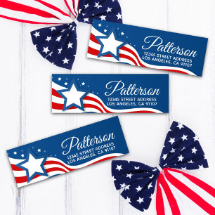 Patriotic Stars and Stripes Return Address Label