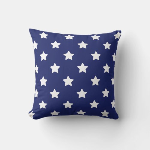 Patriotic Stars and Stripes Throw Pillow