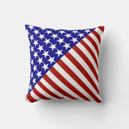 Patriotic Stars and Stripes  Throw Pillow