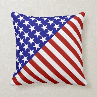 Patriotic Stars and Stripes  Throw Pillow