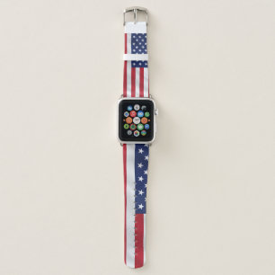 Patriotic Stars and Stripes USA Flag Apple Watch Band