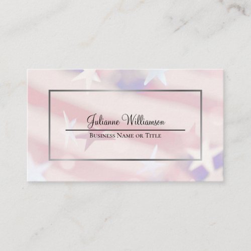 Patriotic Stars and Stripes Watermark Simple Business Card