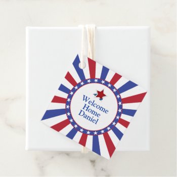 Patriotic Stars And Stripes Welcome Home Favor Tags by DP_Holidays at Zazzle