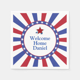 Patriotic Stars and Stripes Welcome Home Napkins