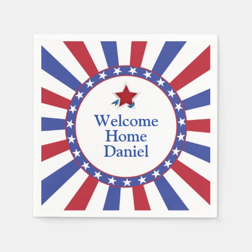Patriotic Stars and Stripes Welcome Home Napkins