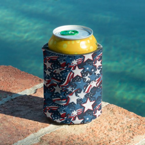 Patriotic Stars  Can Cooler