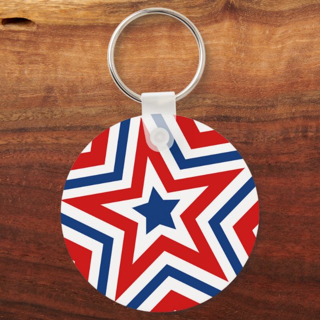 Patriotic Stars Cool Keychain (Front)