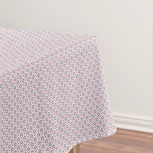 Patriotic Stars Cotton Tablecloth (In Situ)