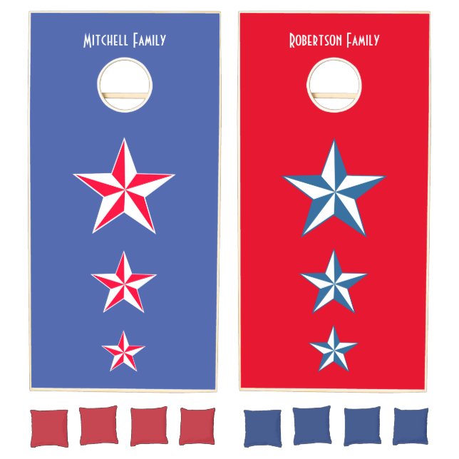 Patriotic Stars Customized Cornhole Set (Set)