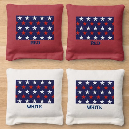 Patriotic Stars Design Cornhole Bean Bags