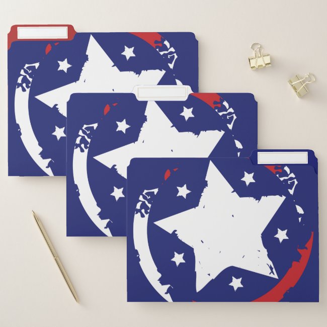Patriotic Stars Design File Folders Set