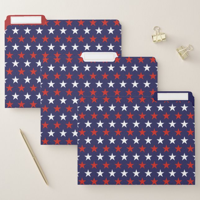 Patriotic Stars Design File Folders Set (Set)