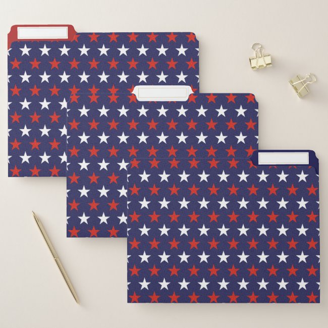 Patriotic Stars Design File Folders Set