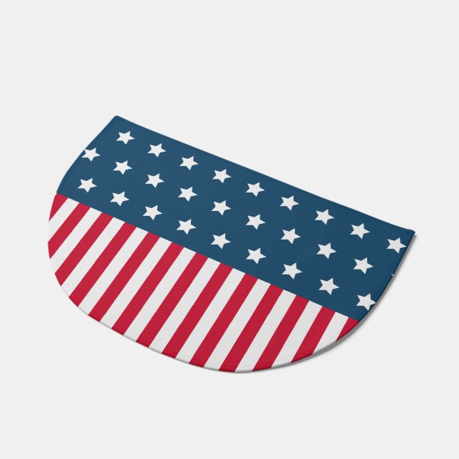 Patriotic Stars Doormat Rug (Angled)