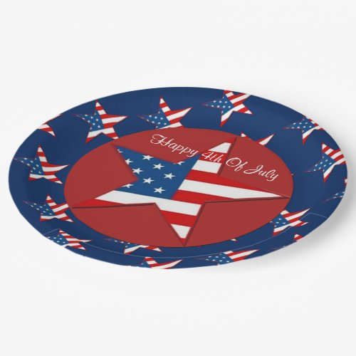 Patriotic Stars Fourth Of July Paper Plates 2