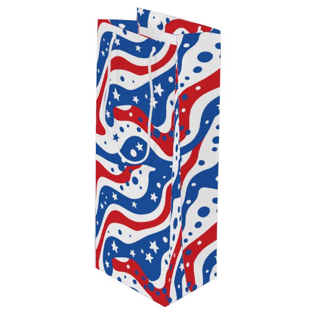 Patriotic Stars Gift Bag (Front Angled)