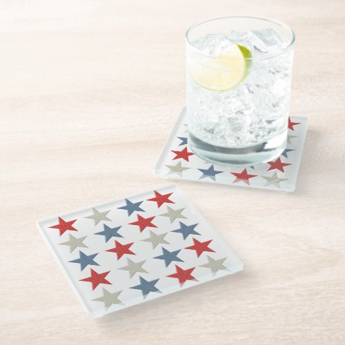 Patriotic Stars Glass Coaster