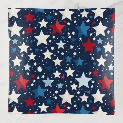 Patriotic Stars Glass Trinket Dish