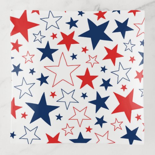 Patriotic Stars Glass Trinket Dish