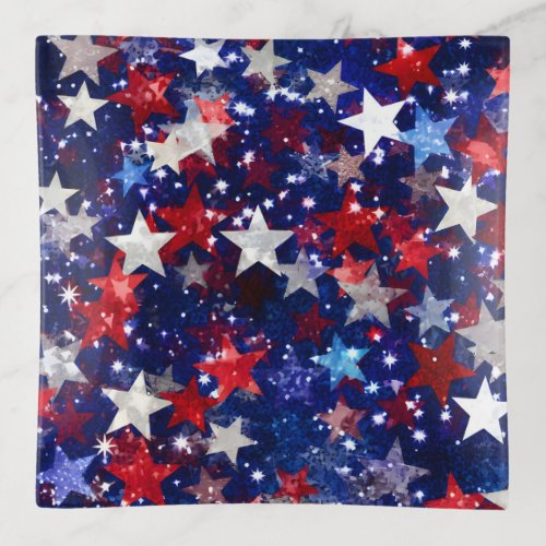 Patriotic Stars Glass Trinket Dish