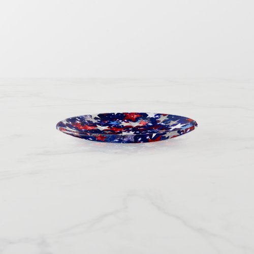 Patriotic Stars Glass Trinket Dish