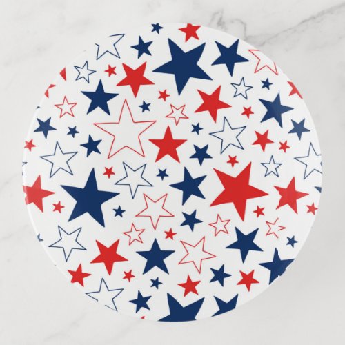 Patriotic Stars Glass Trinket Dish