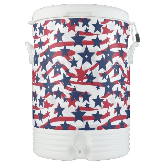 Patriotic Stars Igloo Cooler (Front)
