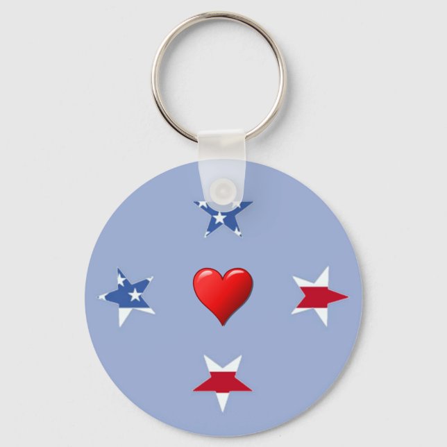 Patriotic Stars Keychain (Front)