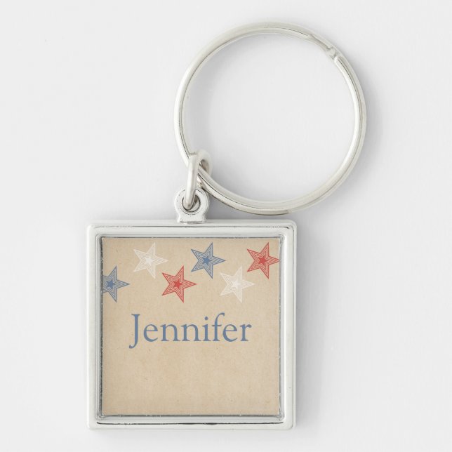 Patriotic Stars Keychain (Front)