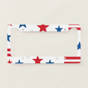 Patriotic Stars License Plate Frame