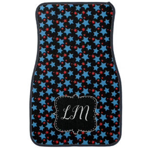 Patriotic Stars Monogram Car Floor Mat
